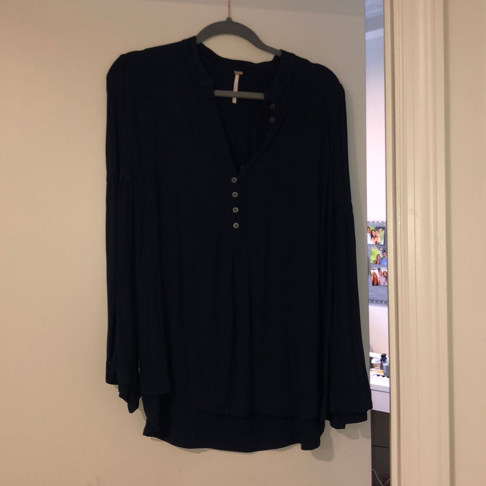 Navy blue free people blouse